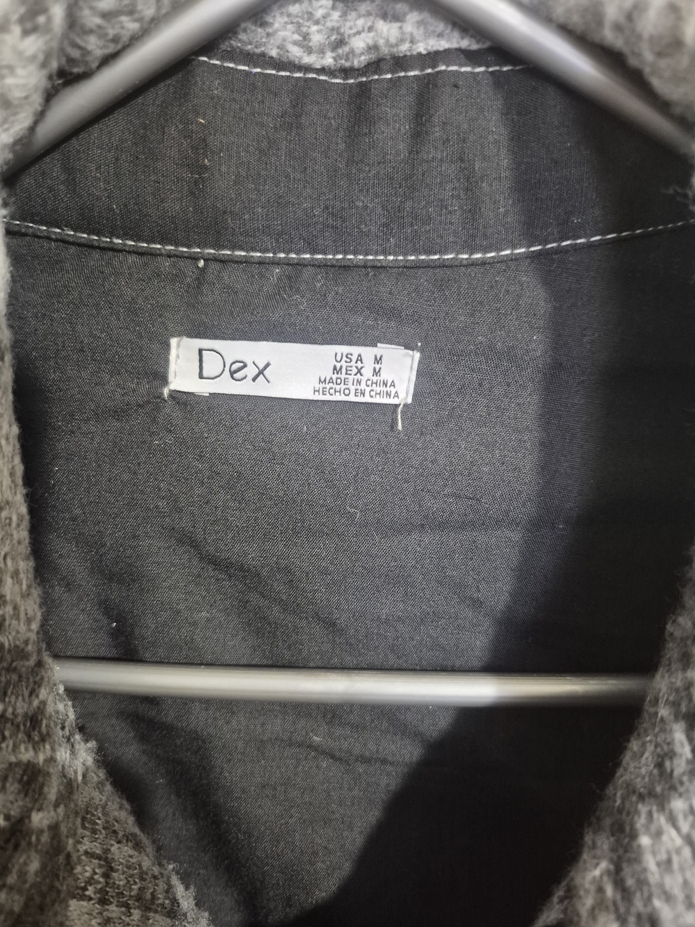 Dex Plaid Oversized Long Shacket Jacket Grey Black Size M - Picture 7 of 9